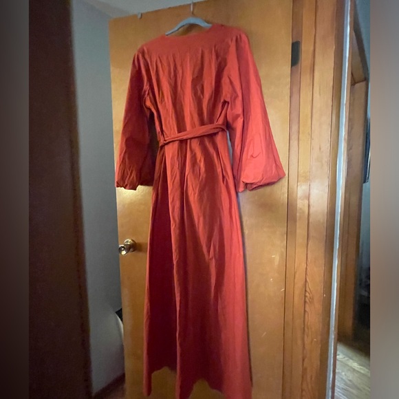 Truth orange/red high low shirt with puff sleeves - Picture 3 of 3